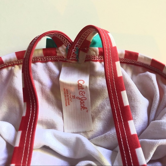 Red & white gingham 2T Cat & Jack bathing suit. - Picture 4 of 4